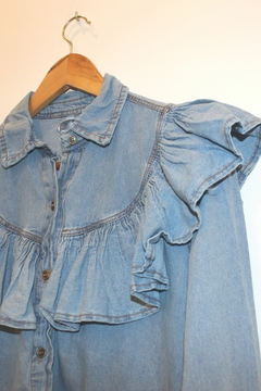 Camisa Sara Jeans Con volados atras y adelante - comprar online