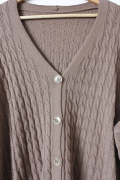 Saco Cardigan Logi Entrezado con Botones de Bambu