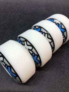 Roda De Skate Next 53mm 101A - Branca / Azul - DURAHABILIDADE SKATESHOP