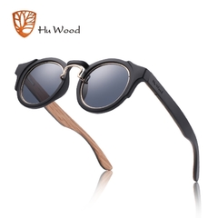 ÓCULOS DE SOL UNISSEX HU WOOD VINTAGE STEAMPUNK POLARIZADO - REF. GR8046 - loja online