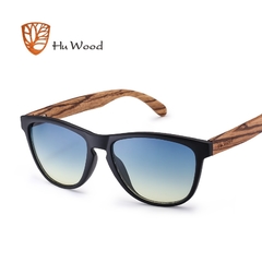 ÓCULOS DE SOL UNISSEX HU WOOD BAMBOO LENTES GRADIENTES POLARIZADO - REF. GR8012 - loja online