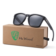 ÓCULOS DE SOL UNISSEX HU WOOD BAMBOO POLARIZADO - REF. GR8011-1 - loja online