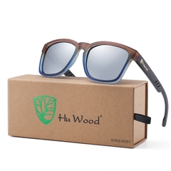 ÓCULOS DE SOL UNISSEX HU WOOD BAMBOO POLARIZADO - REF. GR8011-1 - Hu Wood Store - Óculos de sol