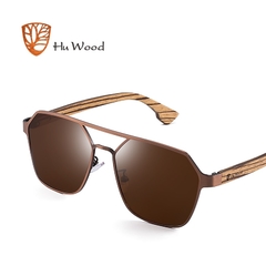 ÓCULOS DE SOL UNISSEX HU WOOD AÇO INOXIDÁVEL POLARIZADO - REF. GR8039 - Hu Wood Store - Óculos de sol