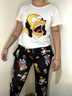 Pijama Estampado Homero (Pantalon Negro) - comprar online