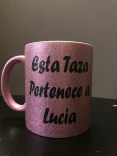 Taza con glitter personalizada - comprar online