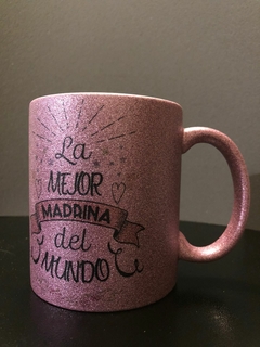 Taza con glitter personalizada