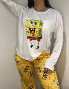 Pijama estampado Bob Esponja MANGAS LARGAS - comprar online