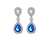 Brincos de Cristal Azul Elegante Gota de Água Moda Jóias Romântico prata 925 - comprar online