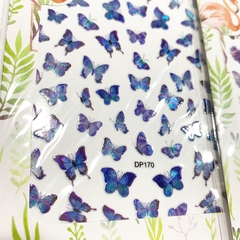 Sticker mariposa y flor nail art - comprar online