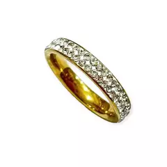 Anillo con Strass acero dorado caja x36 pcs