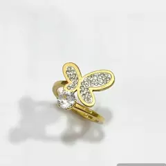 Anillo mariposa acero dorado caja x36 pcs