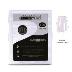 Tips para soft gel Coffin Corto Cristal 120pcs(BH001182)