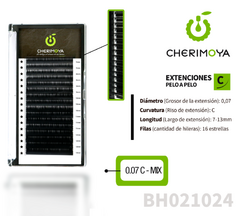 Extensión de pestañas pelo por pelo 0.07C -10MM Cherimoya