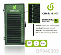 Extensión de pestañas pelo por pelo 0.03D-9MM Cherimoya