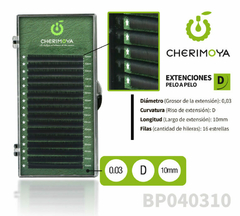 Extensión de pestañas pelo por pelo 0.03D-10MM Cherimoya