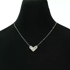 Collar cobre baño oro platino corazon - comprar online