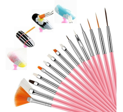 kit de 15 pinceles nail art decoracion uñas - comprar online