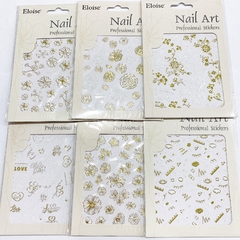 Sticker Flores dorado y blanco Eloise 02864