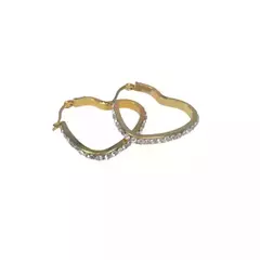 aro forma de corazon con strass 35mm acero dorado - comprar online