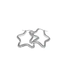 Aro forma de estrella con strass 30mm acero blanco - comprar online