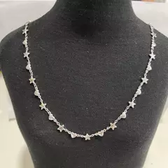 Cadena acero blanco corazón estrella