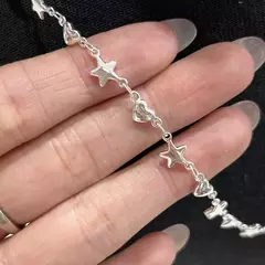 Cadena acero blanco corazón estrella - comprar online