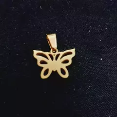 Dije mariposa acero dorado