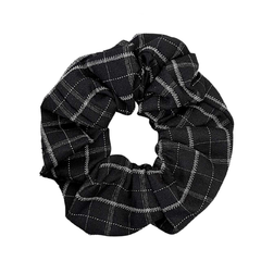 Elástico Xuxinha Scrunchie em Tecido xadrez preto