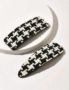 Tic Tac Clips Houndstooth Preto e Branco (Par) - Utilité Acessórios