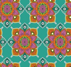 Tricoline Estampado - Mandala Tiffany tecido 100% algodão patchwork costura criativa