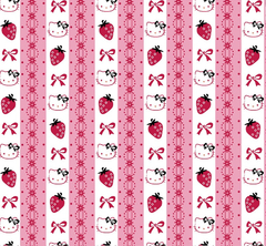 Tecido Tricoline Estampado Hello Kitty Faixas 100% algodão patchwork