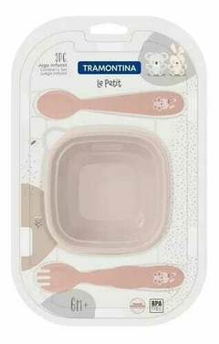 Set Tupper + cubiertos Rosa Tramontina - El Arca del Bebè