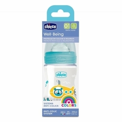 Mamadera Chicco Wellbeing 150ml 0m+ CELESTE - comprar online