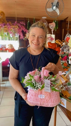 Bag rosa com Flores - comprar online