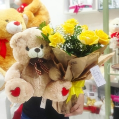 Combo 02 Urso + Flores - comprar online