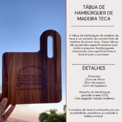 Tábua de Hambúrguer de Madeira Teca - comprar online