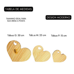 Trio de Tábuas Coração com Coração Vazado de Madeira Pinus - loja online