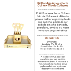 Kit Bandeja Amor + Porta Colher+ Trio de Colheres - comprar online