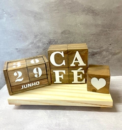 Kit Combo - Calendário + Cubos Café + Coração + Bandeja 14x29cm - comprar online