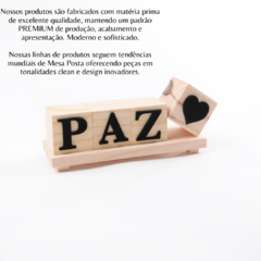 KIT Palavra Paz de cubos + Bandeja +Cubo Coração Madeira Pinus - loja online