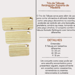 Trio de Tábuas Retângula com coração. - comprar online