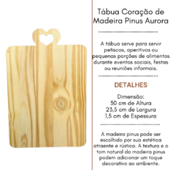 Kit de Tábuas Coração Encanto Petisqueiras Bandeja Servir - comprar online