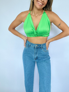 TOP ACETINADO MARI | VERDE - comprar online