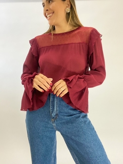 BLUSA TULE BUSTO | MARSALA