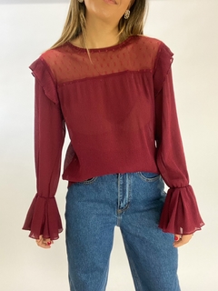 BLUSA TULE BUSTO | MARSALA na internet