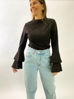 BLUSA MANGA LONGA CAMURÇA | PRETO