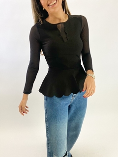 BLUSA PEPLUM TULE | PRETO - comprar online