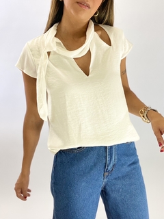 BLUSA RECORTES | OFF WHITE - NOHLA 