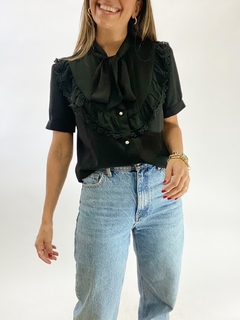 BLUSA LAÇO BABADOS | PRETO - comprar online